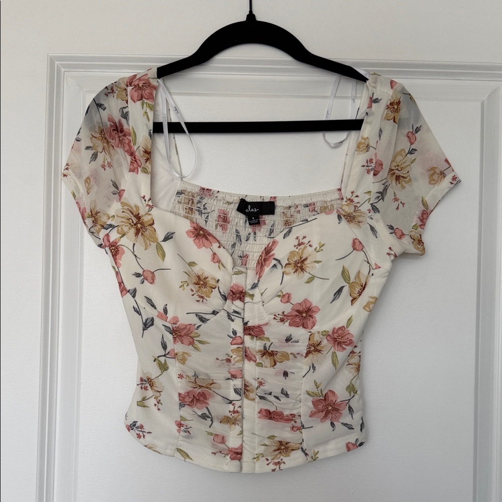 Lulu's Floral Blouse with Pink and Yellow Accents